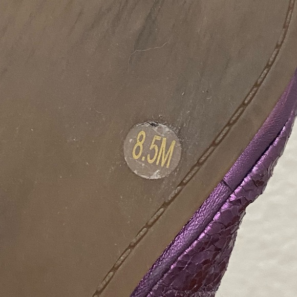 TORY BURCH Azalea Jeweled Bow Metallic Purple Ballerina Ballet Flats Size 8.5M - Picture 16 of 16